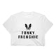 Funky Frenchie Women's Crop Top Black Logo