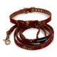  French Bulldog Red and Gold Bowtie and leash Collar for dogs