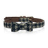 Black and White Plaid Pattern French Bulldog Bowtie Dog Collar