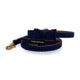 French Bulldog Bowtie and leash Dog Collar Blue w/ White Stripes