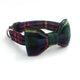 The French Bulldog Dark Green Collar and Bowtie Set
