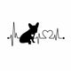 French Bulldog Heart Vinyl Sticker